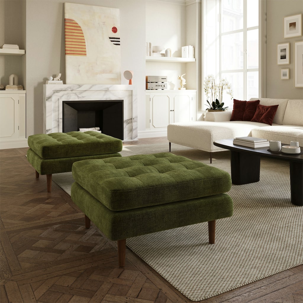 Poly & Bark Napa Velvet Fabric Ottoman