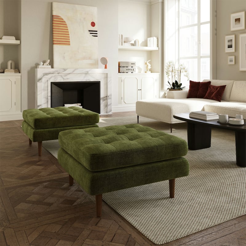 Poly & Bark Napa Velvet Fabric Ottoman