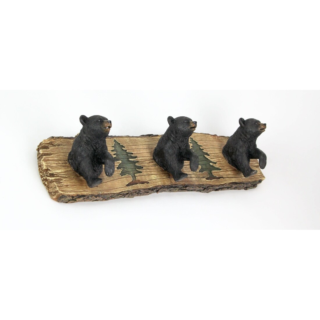 Shop Resin 3 Black Bears Wall Hanging Decor Hooks Rustic Mounted