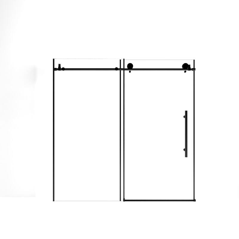 GDFStudio - Aldridge Frameless Sliding Bathroom Shower Door, Adjustable Width with Clear Tempered Safety Glass
