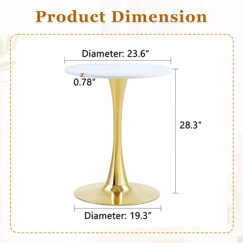 Round Tulip Dining Table, Kitchen Table with Thickened Tabletop, Bistro Table Circle Table Coffee Table