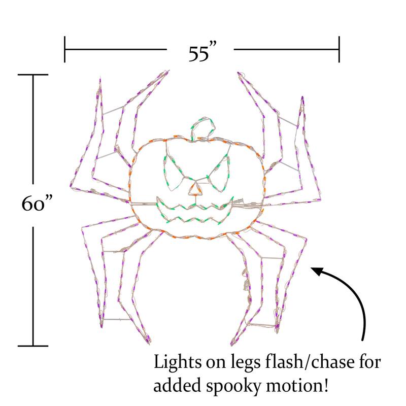 Halloween LED Animated Spider Pumpking 60 inches