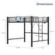 preview thumbnail 2 of 4, Black Queen Metal Loft Bed with LED Lights,Charging Station,Safety Guardrail and Ladder