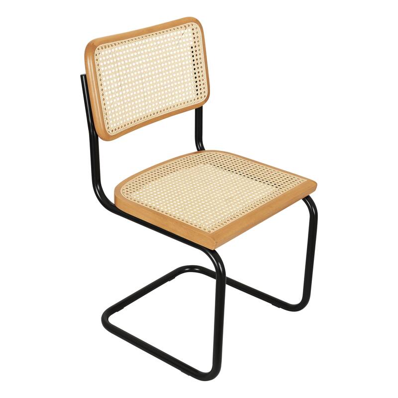Breuer Chair Company Marcel Breuer Cesca Cane Cantilever Side Chair w/ Black Steel Frame (Various Wood & Cane Colors)