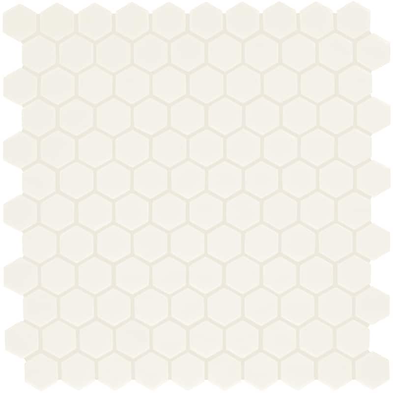 Daltile Uptown Glass 1" Hexagon Mosaic (18 PC Per Carton) (16.92 SQFT Per Carton) - Silver