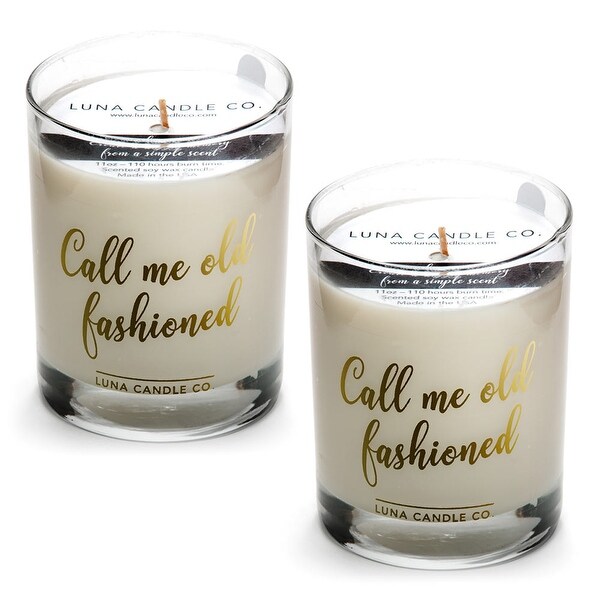 Fine Bourbon Natural Soy Candle, Great Gift, Premium Wax (2 Pack)