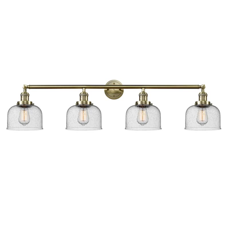 Innovations Lighting 215-10-44 Bell Vanity Bell 4 Light 44" Wide - Antique Brass / Seedy