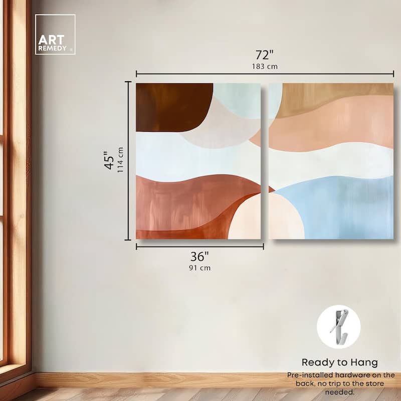 Evolving Shapes I Canvas Set of 2 by Art Remedy, Gallery Wrapped