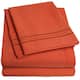 Deep Pocket Soft Microfiber 4-piece Solid Color Bed Sheet Set - King - Rust