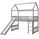 preview thumbnail 18 of 19, Twin Size Loft Bed with Slide, House Bed with Slide, Espresso