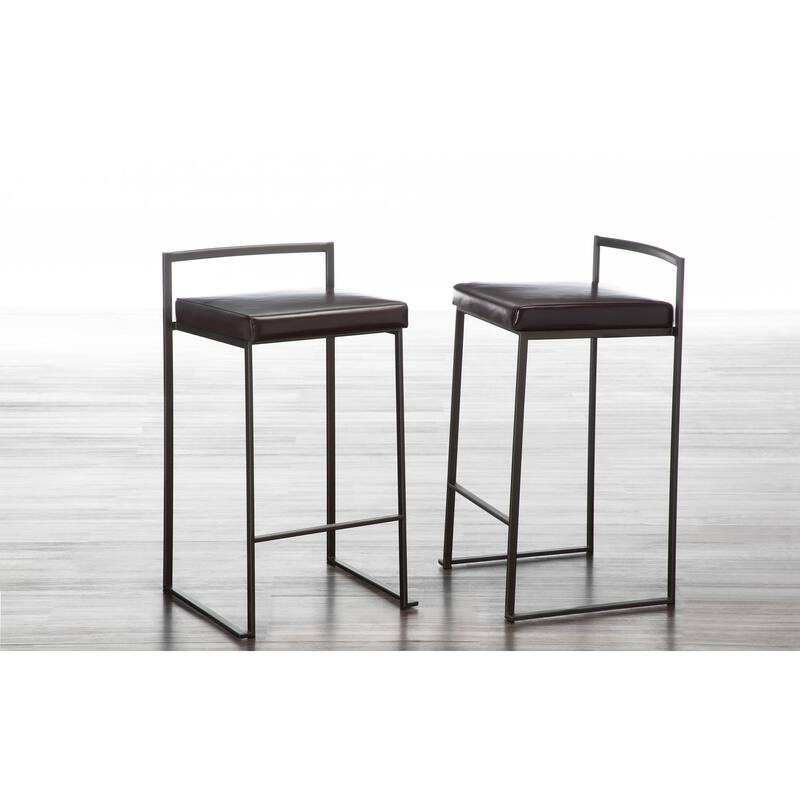 Carbon Loft Forrest Industrial Antique Stackable Counter Stool (Set of 2)