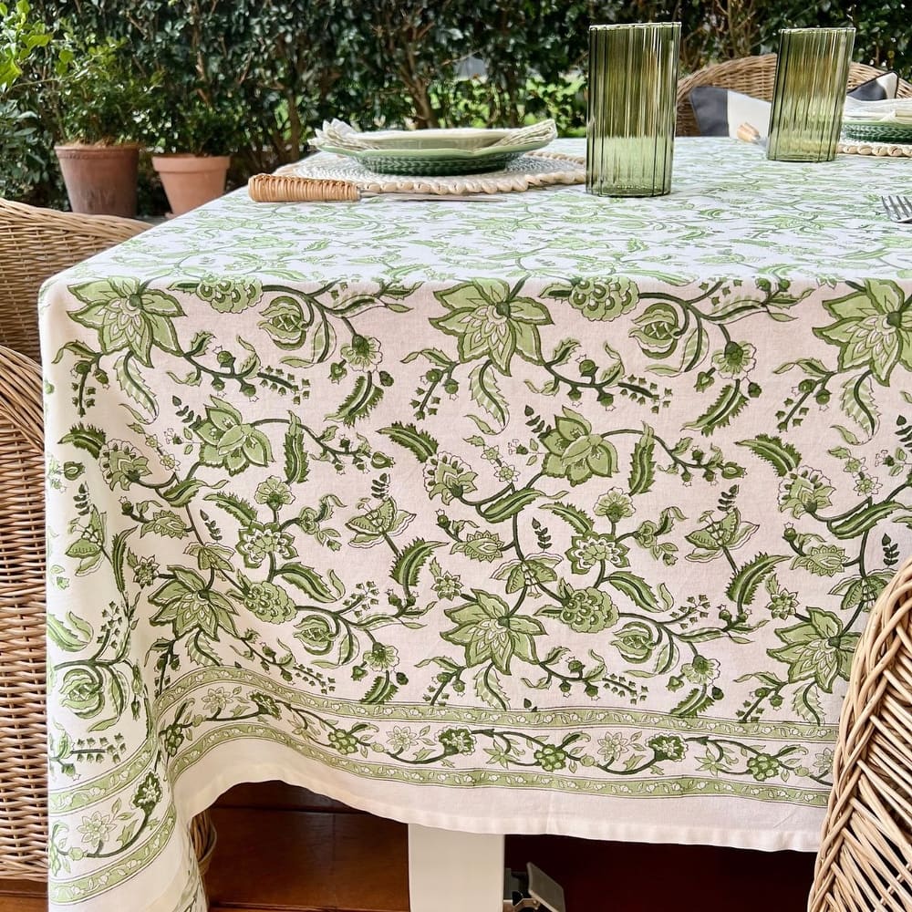 Green Chintz Tablecloth