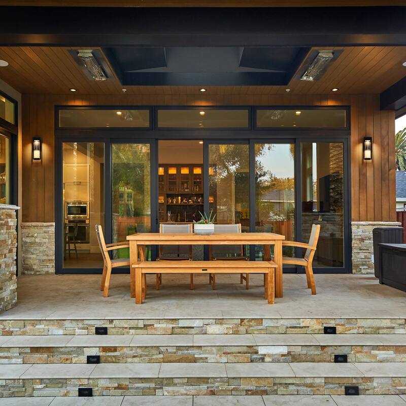 5.5" W 1-Light Modern Black Rectangle Aluminum Integrated LED Outdoor Wall Light with Clear Glass