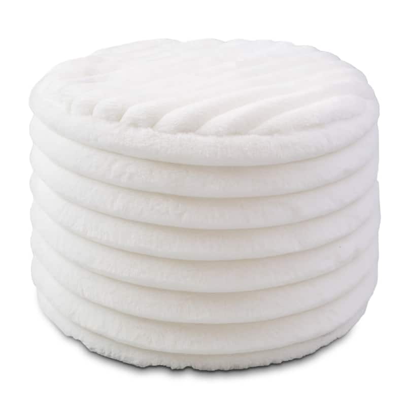 Jaxx Paran Pouf - Fluffy Faux Fur Ottoman for Modern Interior Design
