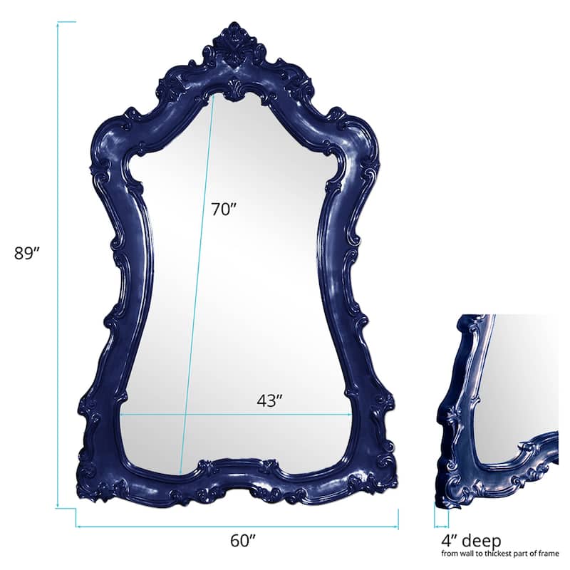 Allan Andrews Hand Painted Ornate Framed Full Length Floor & Wall Mirror - 89"H x 60"W