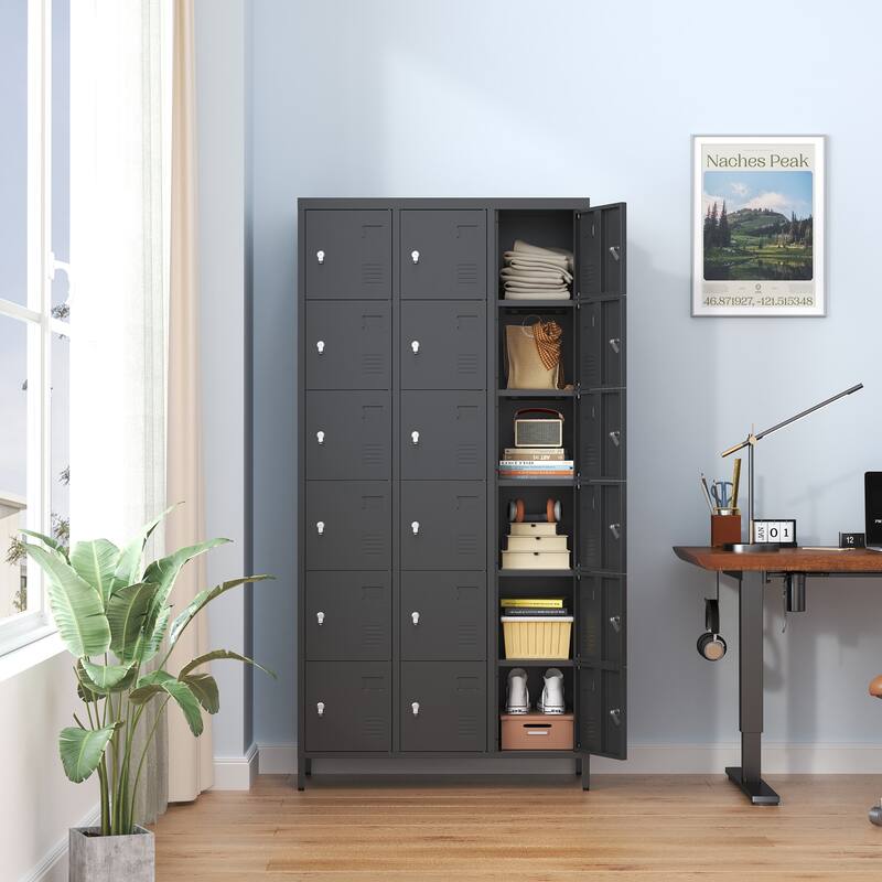 18 Door 72"H Metal Lockers With Lock