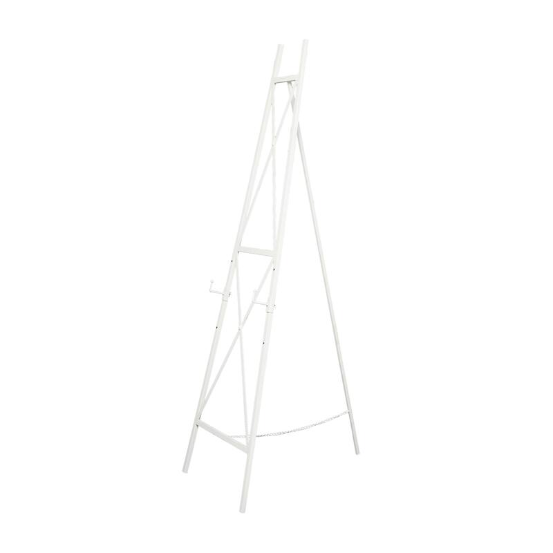White Metal Tall Adjustable 3 Tier Display Easel with Chain Support
