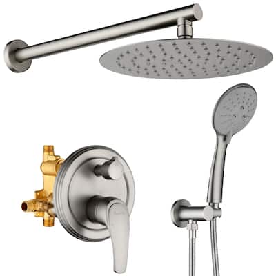Clihome 10 in. Wall Mount 5 Spray Patterns Dual Shower Heads - 10"