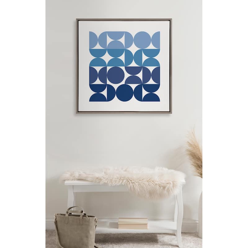 Kate and Laurel Circles Curves Blues Canvas by Creative Bunch Studio