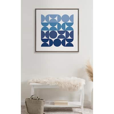 Kate and Laurel Circles Curves Blues Canvas by Creative Bunch Studio