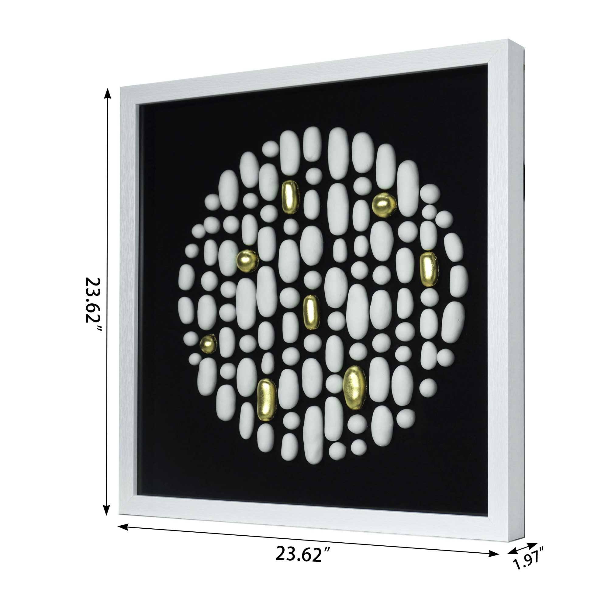 HUJI White Clay Beads Shadow Box Wall Decor On Sale Bed Bath