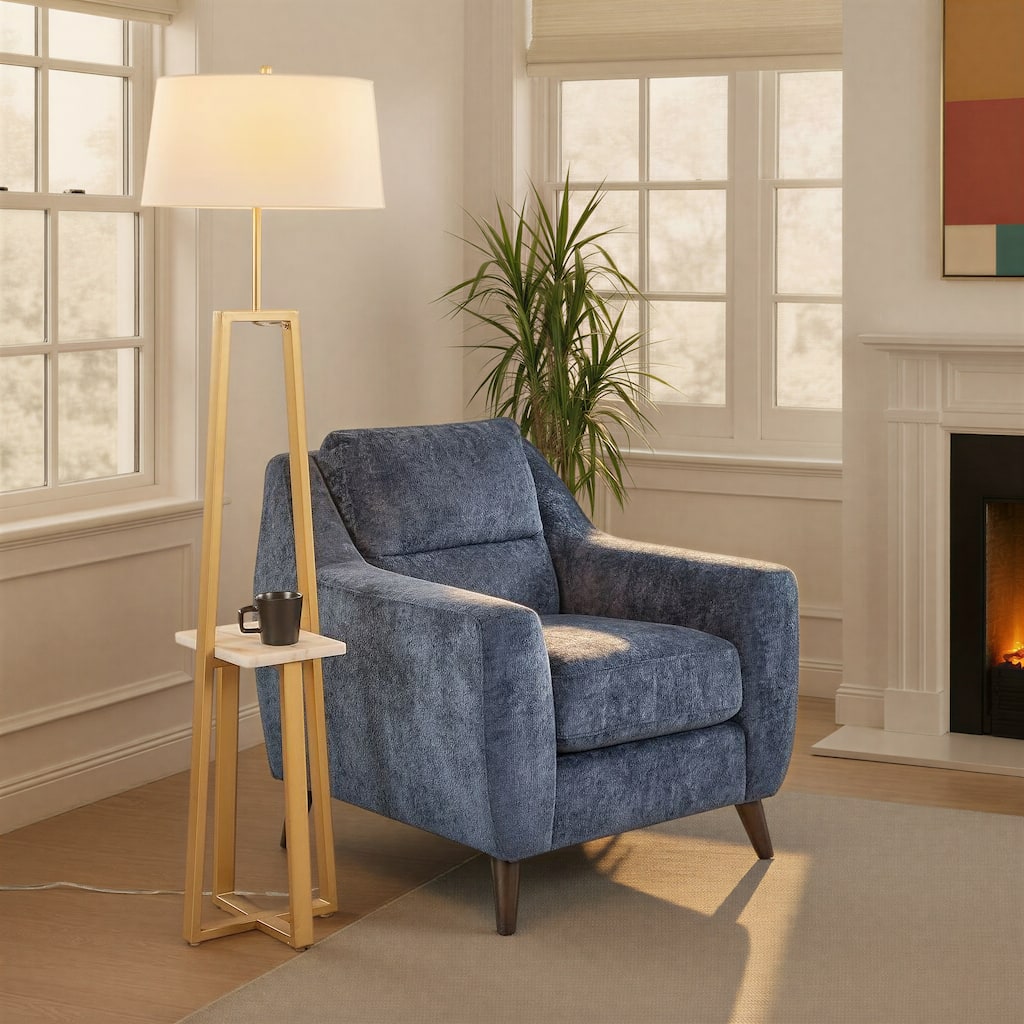 Silver Orchid Pugo Shelf Floor Lamp