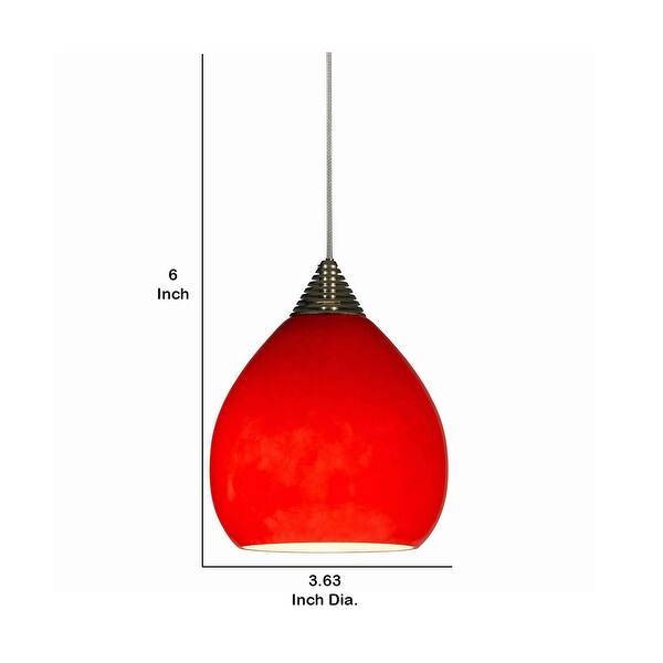 6 Inch Modern Integrated LED, Glass Pendant Lighting, Dimmer Feature