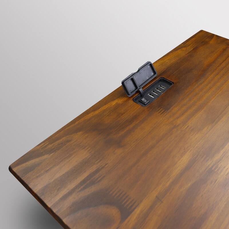 Night Owl 1-drawer Solid Wood Nightstand with USB Ports