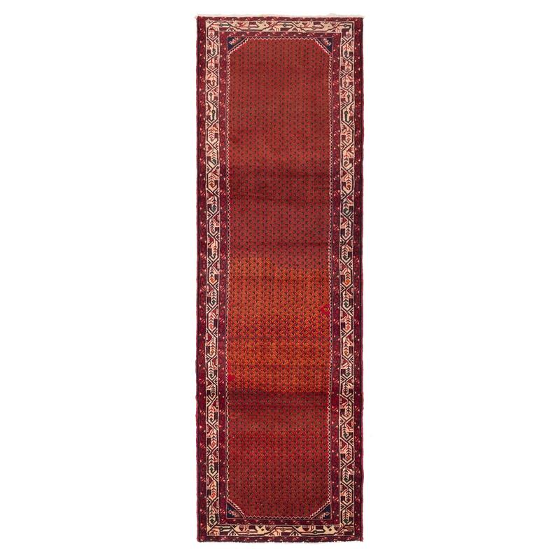 ECARPETGALLERY Hand-knotted Andelz Red Wool Rug - 3'0 x 9'10