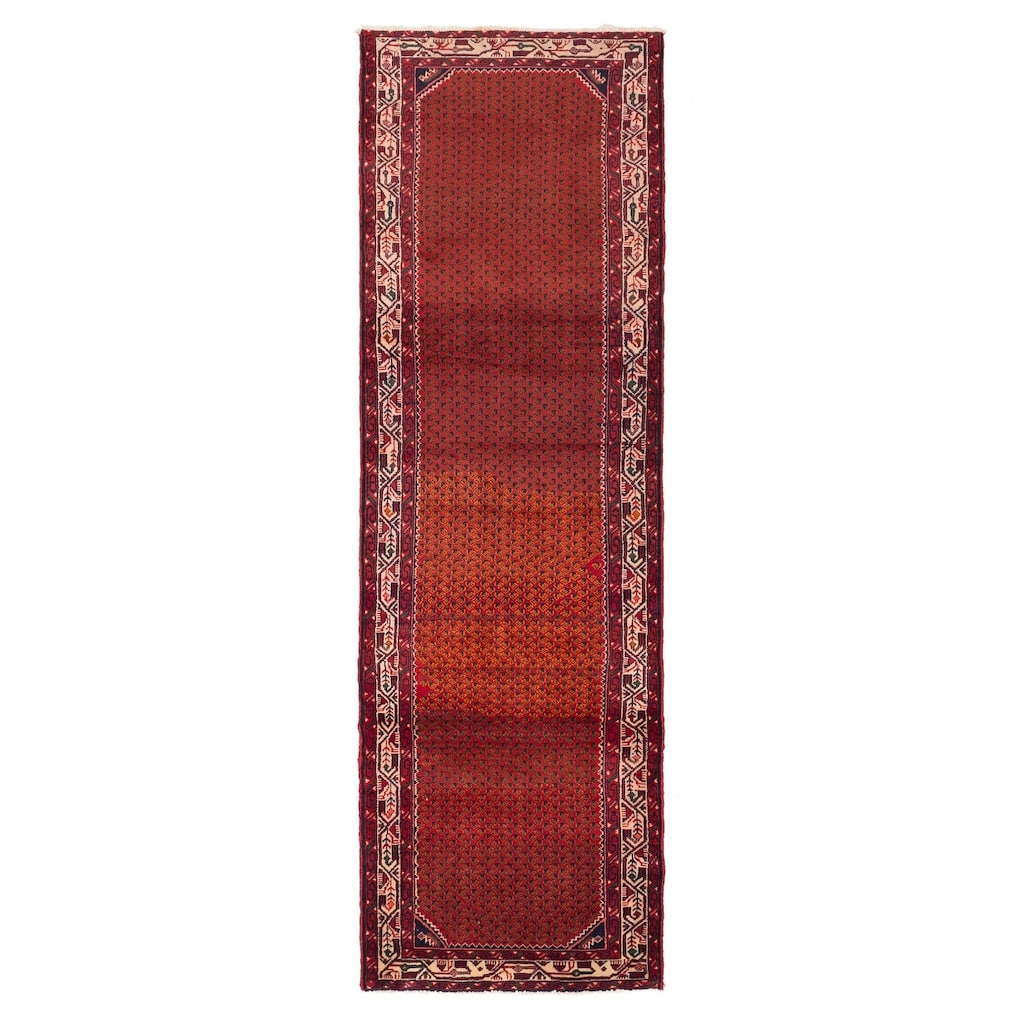 ECARPETGALLERY Hand-knotted Andelz Red Wool Rug - 3'0 x 9'10