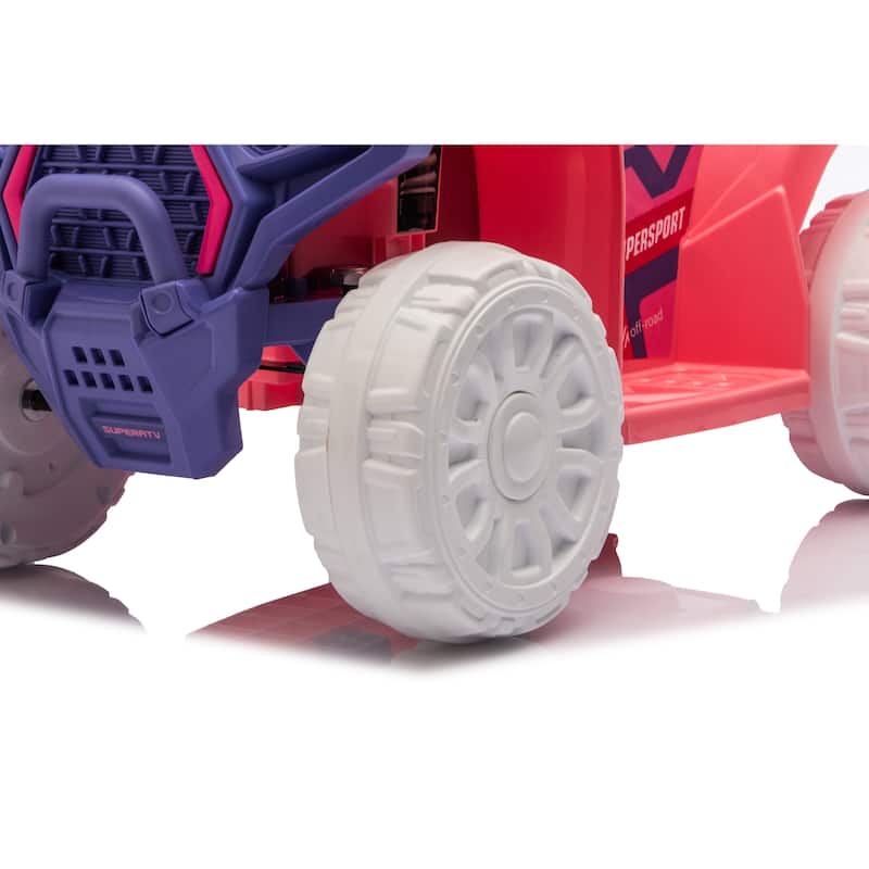 Off-Road Toy Car Battery Powered Electric Car White Pink Electric Vehicle Ride On ATV with Ergonomic Seat