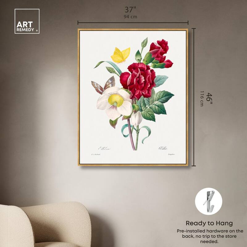 Winter Rose and Carnation Canvas by Art Remedy
