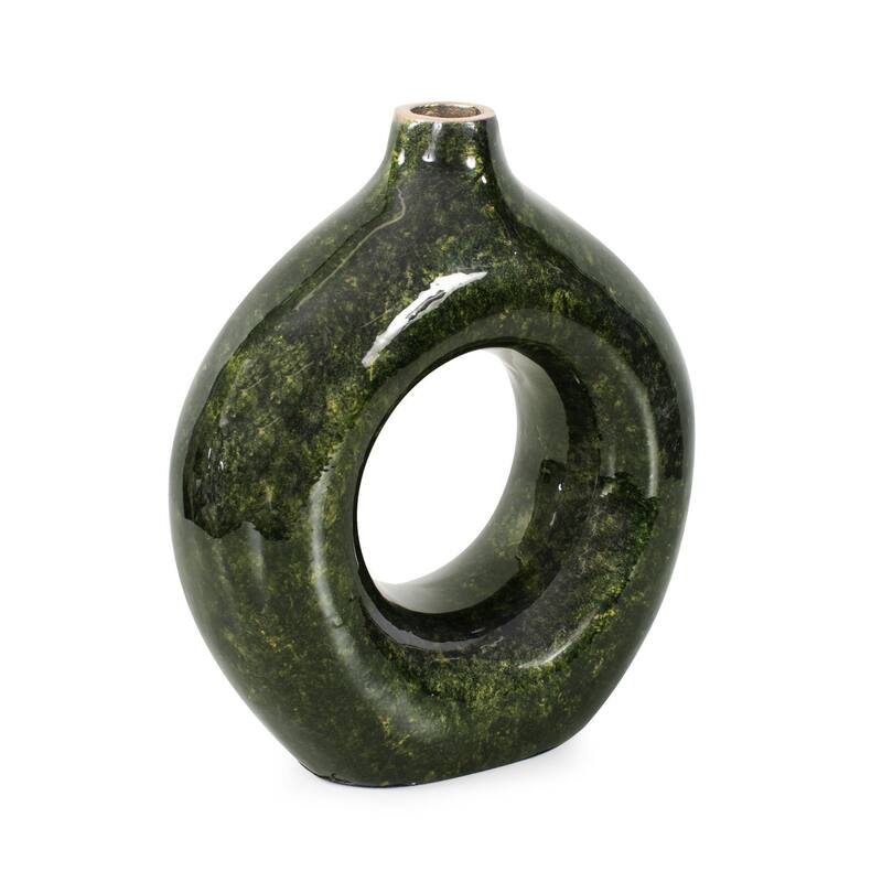 Renaldi Emerald Gold Round Vase- Medium