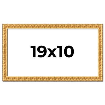 19x10 Frame Gold Real Wood Picture Frame Width 1 inches | Interior