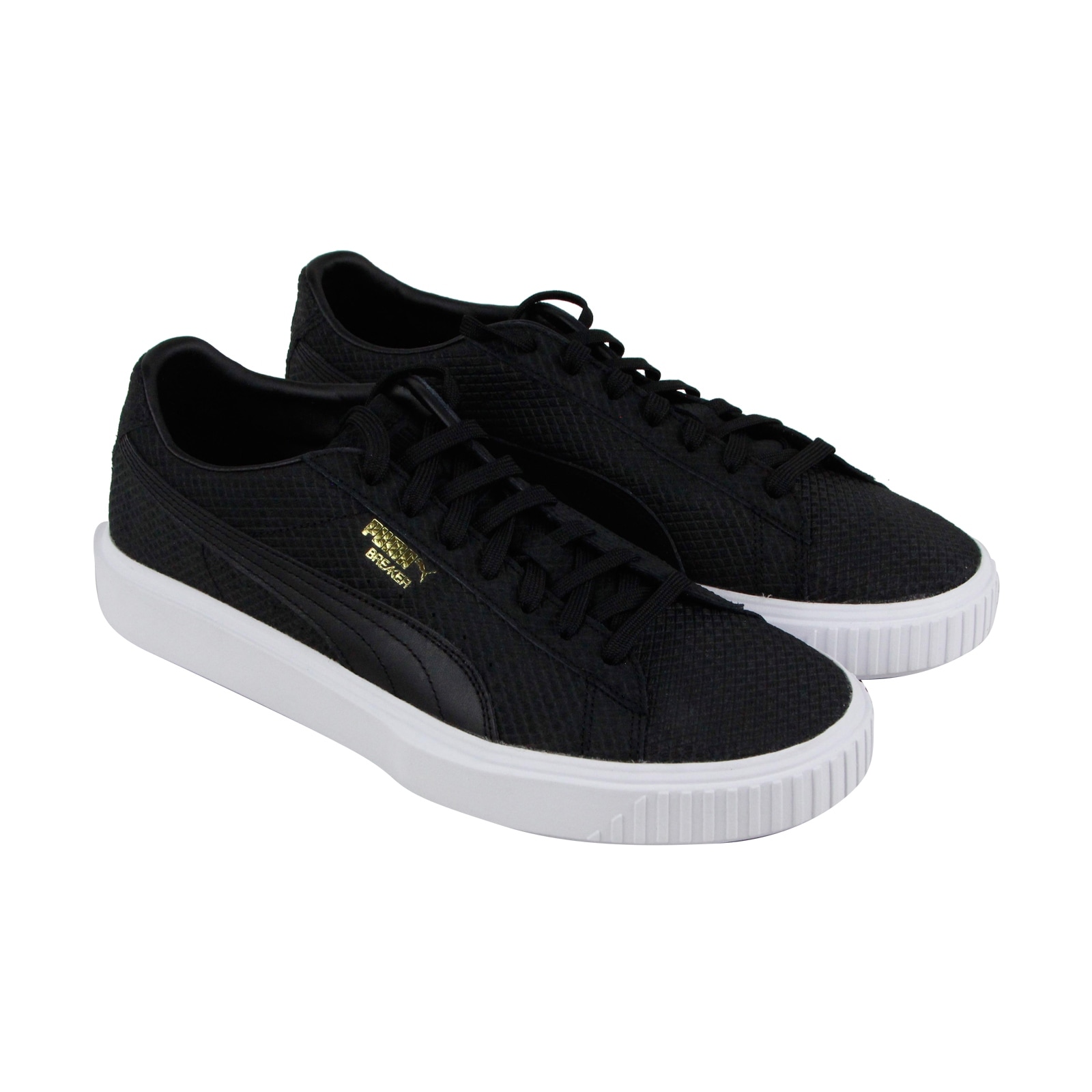 Puma Breaker Mens Black Leather Lace Up 