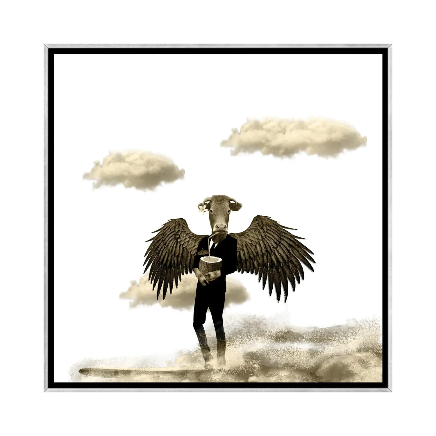 iCanvas "Holly Cow" by Caroline Keslassy Framed