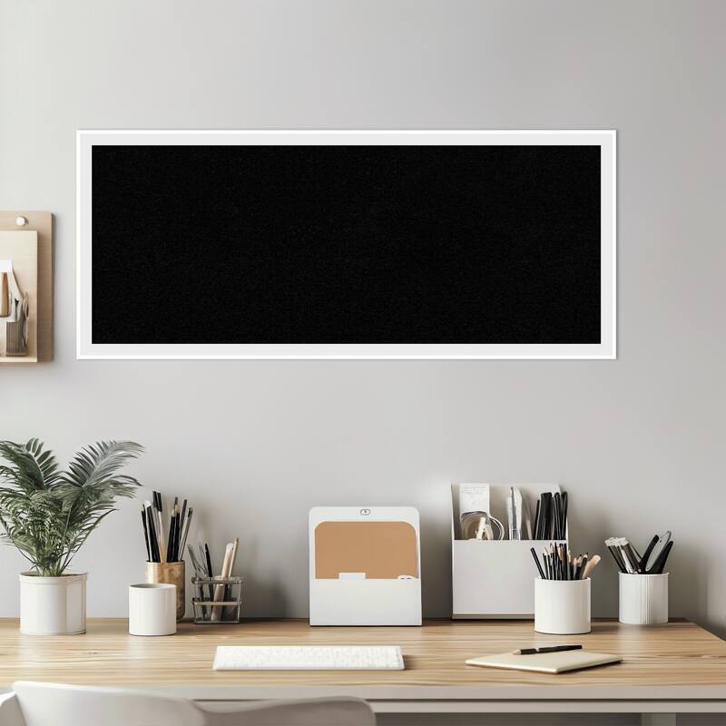 Incline White Wood Framed Cork Board - Bulletin Board, Organization Board, Pin Board