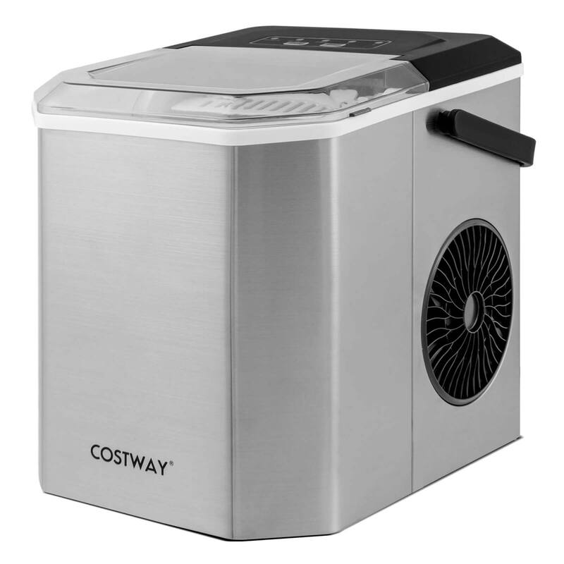 Costway Countertop Ice Maker Portable Ice Making Machine 6-13 Mins 9 - See Details - Silver