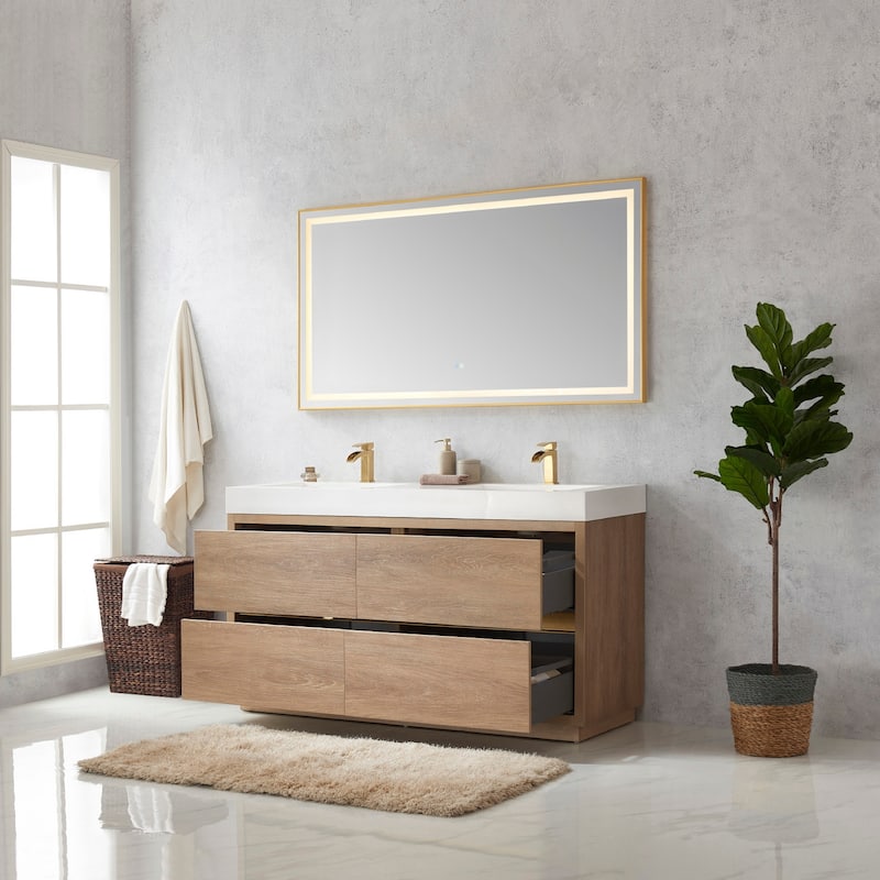Miseno MV703060M Huesca 60" Free Standing Double Basin Vanity Set with