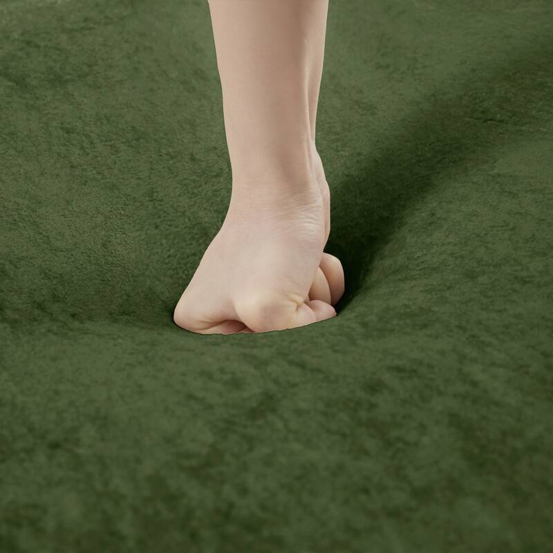 106" Velvet Sectional Sofa with Tassel Skirt Design and Ottoman