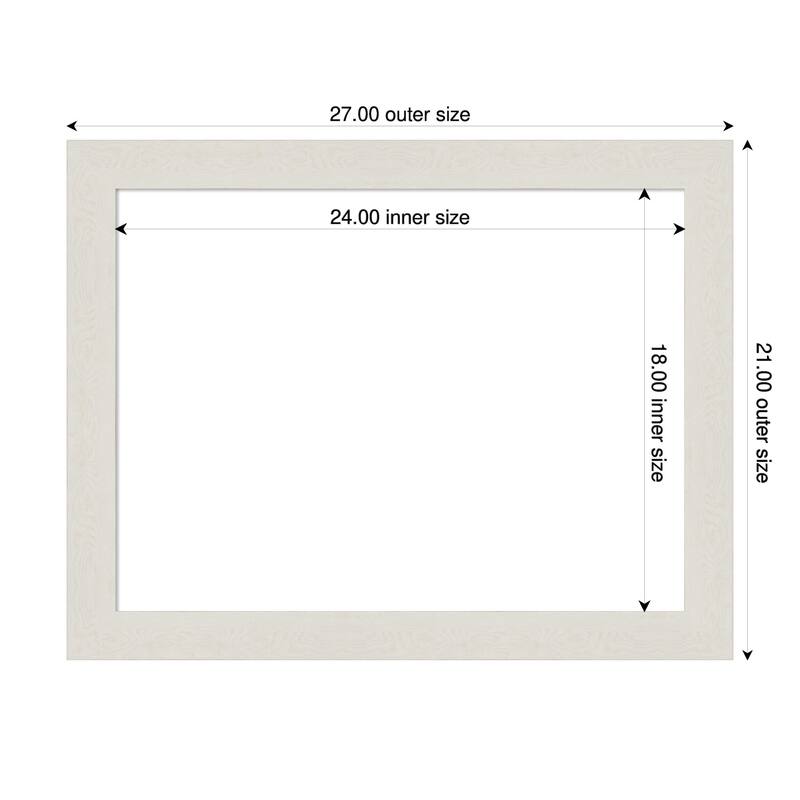 Amanti Art Rustic Plank Espresso Narrow Framed Dry Erase Magnetic Board - 27 x 21 in - Rustic Plank White Narrow