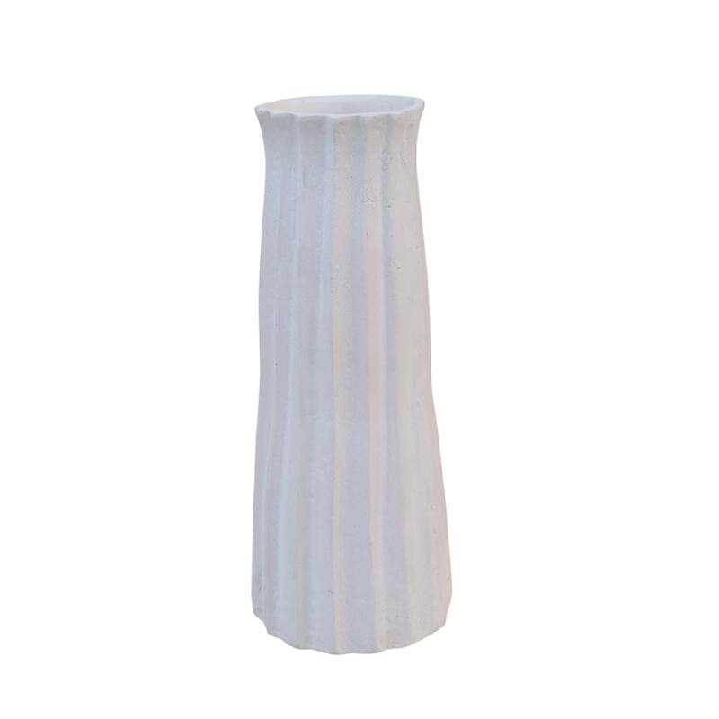 Paper Mache Accent Vase - 14" - White
