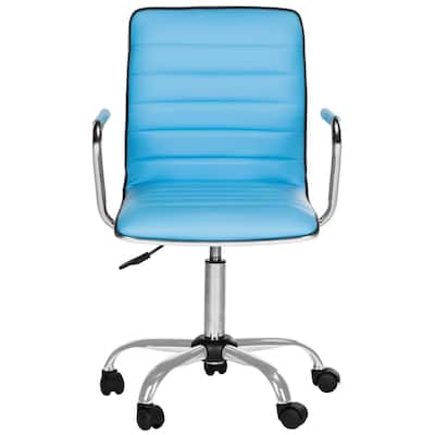 Safavieh Jonika Contemporary Adjustable Blue Desk Chair - 22"W x 23"D x 40"H