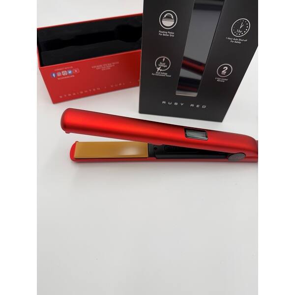 1 inch CHI Ceramic Hair Straghtner (Ruby Red) CHI Original DIGITAL Ceramic Hairstyling Iron, Ruby Red, 1  main image 2