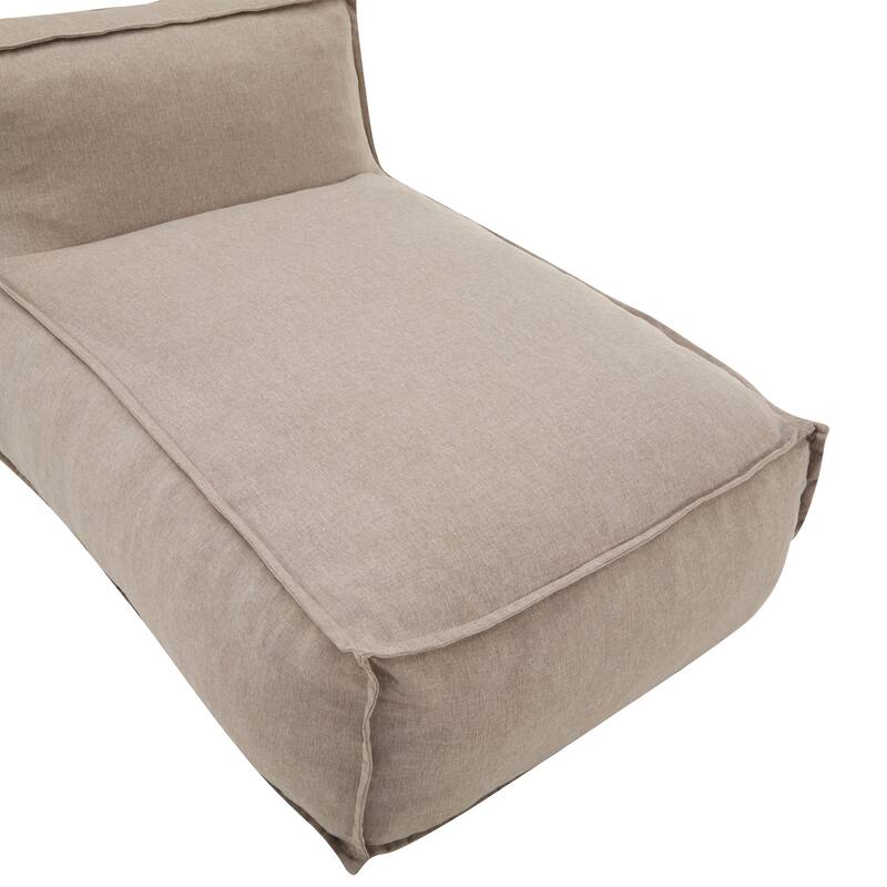 Roomfitters Ramona Outdoor Bean Bag Lounge Chair with Water Resistant Fabric, Beige