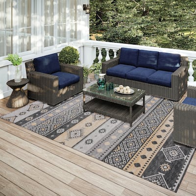 Addison Indoor/ Outdoor Yuma Southwest Boho Washable Rug