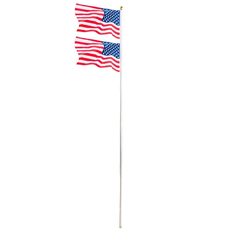 Outdoor Decoration Sectional Halyard Pole America Flag Flagpole Kit - Medium