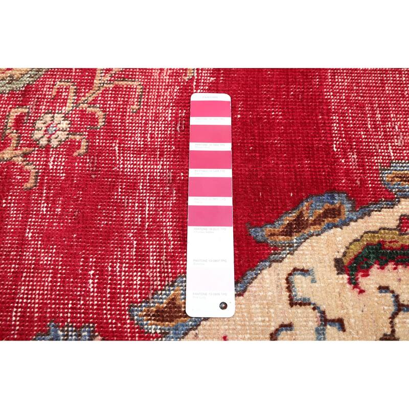 ECARPETGALLERY Hand-knotted Antalya Vintage Red Wool Rug - 6'7 x 10'2