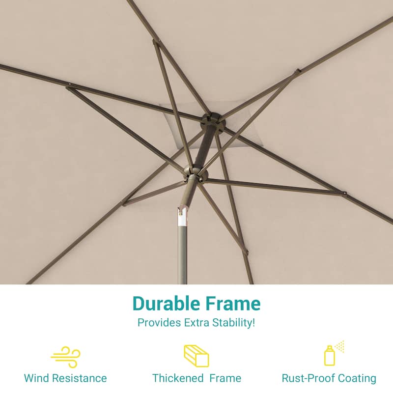 Bonosuki 10 x 6.5ft Patio Rectangular Umbrella with Tilt and Crank