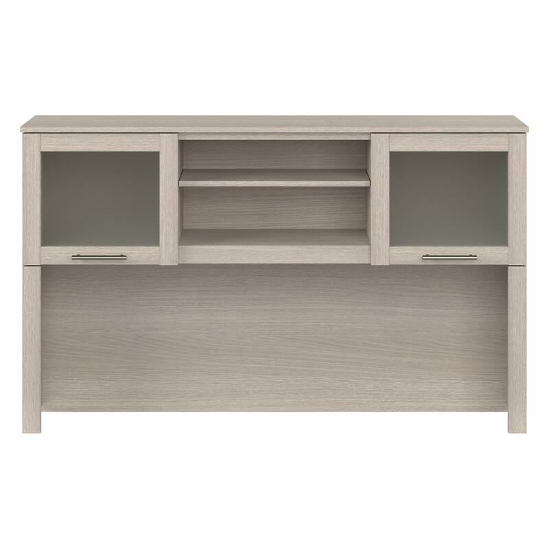 Bush Furniture Somerset Ash Gray 60W Hutch for L Shaped Desk - 59.09"L x 12.50"W x 35.69"H